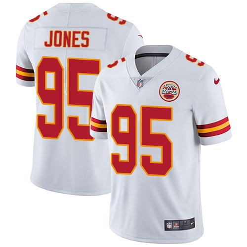 Nike Chiefs #95 Chris Jones White Men's Stitched NFL Vapor Untouchable Limited Jersey - Click Image to Close